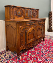 Load image into Gallery viewer, Antique French Buffet Sideboard Server Cupboard Panetiere Highly Carved Oak