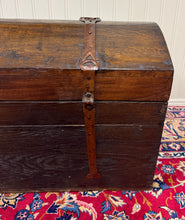 Load image into Gallery viewer, Antique Danish Dome Top Trunk Chest Blanket Box Storage Coffer Oak Mid 19th C