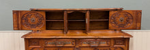 Load image into Gallery viewer, Antique French Buffet Sideboard Server Cupboard Panetiere Highly Carved Oak