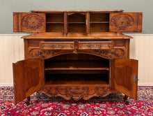 Load image into Gallery viewer, Antique French Buffet Sideboard Server Cupboard Panetiere Highly Carved Oak