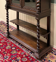 Load image into Gallery viewer, Antique French Louis XIII Style Bookcase Display Cabinet Barley Twist Oak c.1880