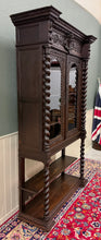 Load image into Gallery viewer, Antique French Louis XIII Style Bookcase Display Cabinet Barley Twist Oak c.1880
