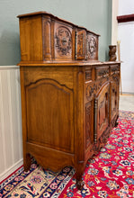 Load image into Gallery viewer, Antique French Buffet Sideboard Server Cupboard Panetiere Highly Carved Oak