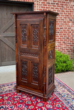 Load image into Gallery viewer, Antique French Armoire Wardrobe Cabinet Linen Closet Gothic Revival Oak c. 1880s