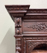Load image into Gallery viewer, Antique French Louis XIII Style Bookcase Display Cabinet Barley Twist Oak c.1880