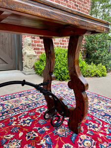 Mid-Century Spanish Catalan Table Sofa Hall Entry Console Table Oak Iron 82.5" W