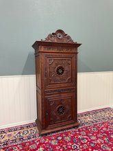 Load image into Gallery viewer, Antique French Breton Armoire Wardrobe Linen Cabinet Double Doors Drawer c. 1900