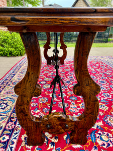 Mid-Century Spanish Catalan Table Sofa Hall Entry Console Table Oak Iron 82.5" W