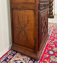 Load image into Gallery viewer, Antique French Breton Armoire Wardrobe Linen Cabinet Double Doors Drawer c. 1900