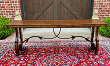 Load image into Gallery viewer, Mid-Century Spanish Catalan Table Sofa Hall Entry Console Table Oak Iron 82.5&quot; W