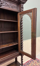Load image into Gallery viewer, Antique French Louis XIII Style Bookcase Display Cabinet Barley Twist Oak c.1880