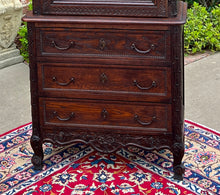 Load image into Gallery viewer, Antique French Bonnetierre Vitrine Bookcase Over Chest of Drawers Oak 19th C.