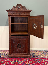 Load image into Gallery viewer, Antique French Breton Armoire Wardrobe Linen Cabinet Double Doors Drawer c. 1900