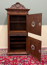 Load image into Gallery viewer, Antique French Breton Armoire Wardrobe Linen Cabinet Double Doors Drawer c. 1900