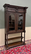 Load image into Gallery viewer, Antique French Louis XIII Style Bookcase Display Cabinet Barley Twist Oak c.1880
