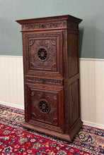 Load image into Gallery viewer, Antique French Breton Armoire Wardrobe Linen Cabinet Double Doors Drawer c. 1900