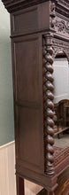 Load image into Gallery viewer, Antique French Louis XIII Style Bookcase Display Cabinet Barley Twist Oak c.1880