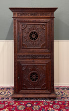 Load image into Gallery viewer, Antique French Breton Armoire Wardrobe Linen Cabinet Double Doors Drawer c. 1900