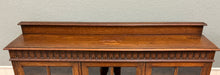 Load image into Gallery viewer, Antique English Jacobean Bookcase Bookshelf Cabinet Triple Glass Door Oak c1930s