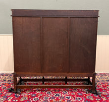 Load image into Gallery viewer, Antique English Jacobean Bookcase Bookshelf Cabinet Triple Glass Door Oak c1930s