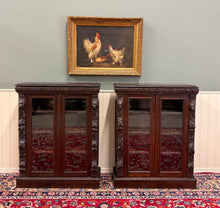 Load image into Gallery viewer, Antique French Pair of Renaissance Carved Bookcases Display Cabinets Oak c.1900