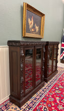 Load image into Gallery viewer, Antique French Pair of Renaissance Carved Bookcases Display Cabinets Oak c.1900