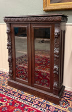 Load image into Gallery viewer, Antique French Pair of Renaissance Carved Bookcases Display Cabinets Oak c.1900