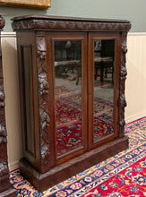 Load image into Gallery viewer, Antique French Pair of Renaissance Carved Bookcases Display Cabinets Oak c.1900