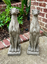 Load image into Gallery viewer, Vintage English Statues DOGS PAIR Garden Figures Cast Stone Yard Decor 22&quot; Tall