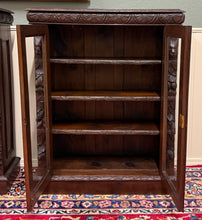 Load image into Gallery viewer, Antique French Pair of Renaissance Carved Bookcases Display Cabinets Oak c.1900