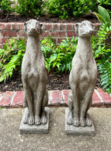 Load image into Gallery viewer, Vintage English Statues DOGS PAIR Garden Figures Cast Stone Yard Decor 22&quot; Tall