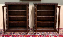 Load image into Gallery viewer, Antique French Pair of Renaissance Carved Bookcases Display Cabinets Oak c.1900