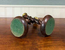 Load image into Gallery viewer, Antique English Barley Twist Candlesticks Candle Holders Oak PAIR 10.5&quot; Tall