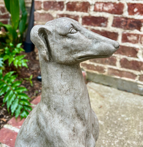 Vintage English Statues DOGS PAIR Garden Figures Cast Stone Yard Decor 22" Tall