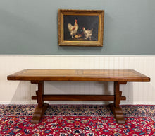 Load image into Gallery viewer, Antique French Country Farm Dining Table Farmhouse Trestle Base Oak c.1900-1920s