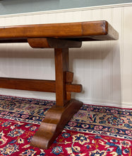 Load image into Gallery viewer, Antique French Country Farm Dining Table Farmhouse Trestle Base Oak c.1900-1920s
