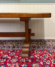 Load image into Gallery viewer, Antique French Country Farm Dining Table Farmhouse Trestle Base Oak c.1900-1920s