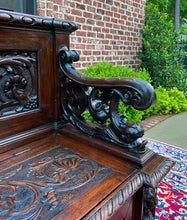 Load image into Gallery viewer, Antique Italian Bench Settee Entry Hall Bench Renaissance Revival Walnut 19th C