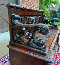 Load image into Gallery viewer, Antique Italian Bench Settee Entry Hall Bench Renaissance Revival Walnut 19th C