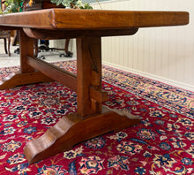 Load image into Gallery viewer, Antique French Country Farm Dining Table Farmhouse Trestle Base Oak c.1900-1920s