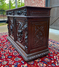 Load image into Gallery viewer, Antique French Server Sideboard Buffet Hunt Harvest Cabinet Black Forest Oak 19C