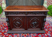 Load image into Gallery viewer, Antique French Server Sideboard Buffet Hunt Harvest Cabinet Black Forest Oak 19C