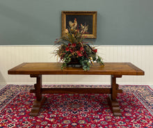 Load image into Gallery viewer, Antique French Country Farm Dining Table Farmhouse Trestle Base Oak c.1900-1920s