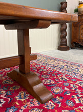 Load image into Gallery viewer, Antique French Country Farm Dining Table Farmhouse Trestle Base Oak c.1900-1920s