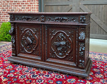 Load image into Gallery viewer, Antique French Server Sideboard Buffet Hunt Harvest Cabinet Black Forest Oak 19C