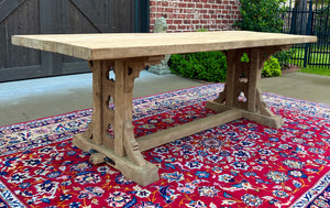 Vintage French Gothic Table Dining Table Desk Trestle Table Bleached Oak