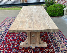 Load image into Gallery viewer, Vintage French Gothic Table Dining Table Desk Trestle Table Bleached Oak