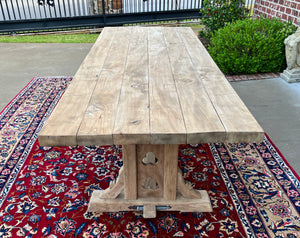 Vintage French Gothic Table Dining Table Desk Trestle Table Bleached Oak