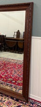 Load image into Gallery viewer, Antique French Mirror Over Mantel LARGE Rectangular Oak Carved Beveled c.1930