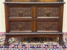 Load image into Gallery viewer, Antique English Jacobean Bookcase Cabinet Double Door Glass Drawers Oak c.1930s
